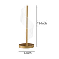 19 Inch Accent Table Lamp, S Design Wave Shade, Metal Base, White, Gold White Gold Acrylic