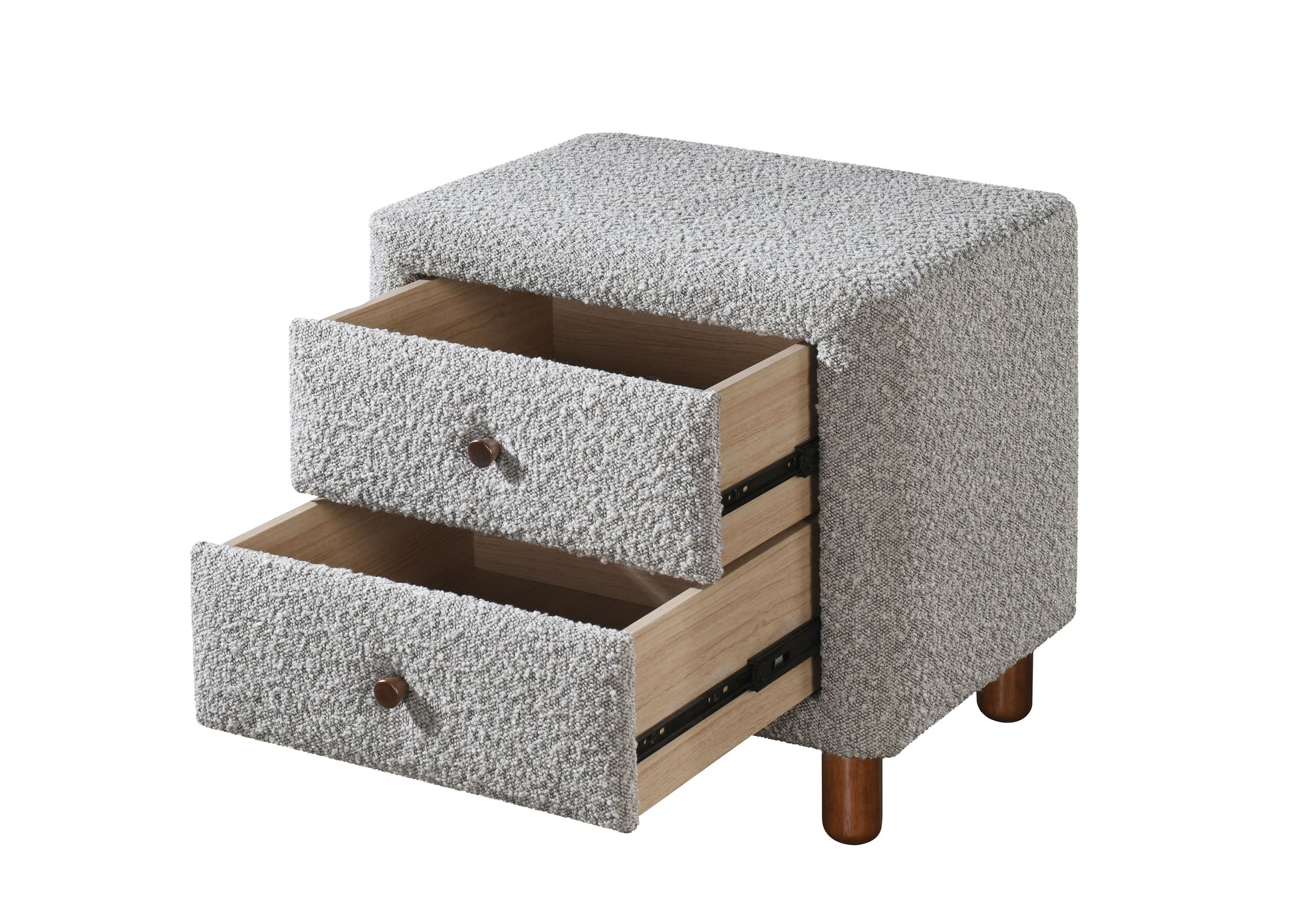 Cleo Nightstand, Gray Boucle Bd02473 Gray Boucle