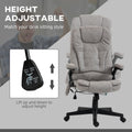 Homcom 6 Point Vibrating Massage Office Chair With Heat, Microfiber High Back Executive Office Chair With Reclining Backrest, Padded Armrests And Remote, Gray Grey Polyester