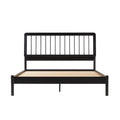 Mid Century Modern Solid Wood Queen Spindle Bed Black Queen Black Pine Pine