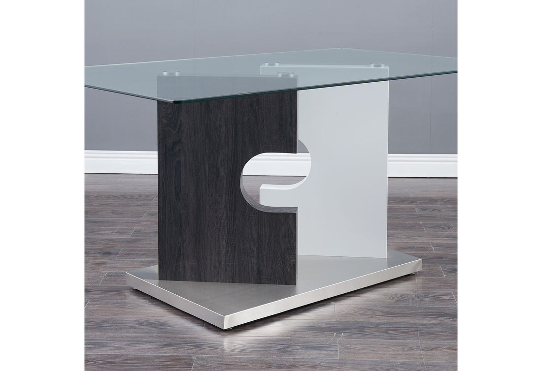 Iris Dining Table Gray Stainless Steel