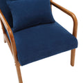 Coolmore Modern Accent Chair, Solid Wood Padding Lounge Armchairs With One Pillow For Living Room, Bedroom, Guest Room Navy Navy Brown Primary Living Space Modern Rubberwood Foam Velvet