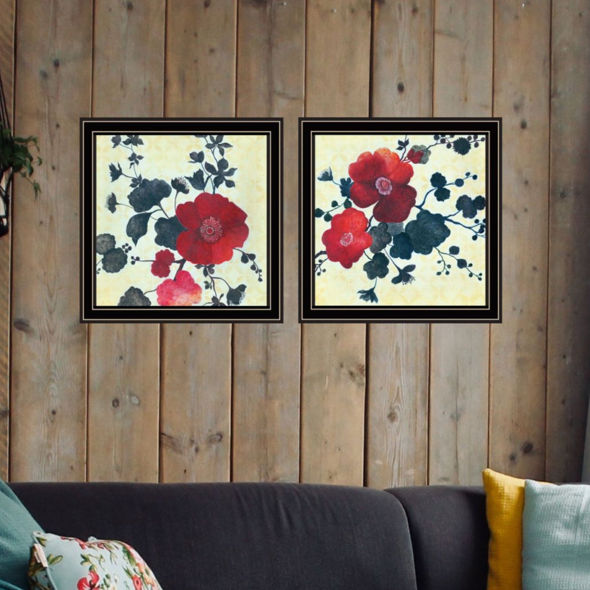 "Japanese Blossoms I" Framed Wall Art For Living Room, Wall Art Print For Home Decor, Bedroom Wall Art By Jg Studio Multicolor Wood Paper