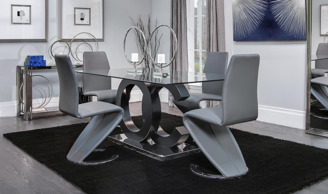 Aston Dining Table Black Mdf Steel