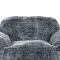 Modern Soft Faux Fur Memory Foam Bean Bag With Armrest, Living Room Lounger Chair, Blue Gray Black Grey Polyester Primary Living Space Soft Modern Memory Foam Polyester