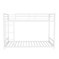 Metal Twin Over Twin Bunk Bed Heavy Duty Sturdy Metal Noise Reduced Safety Guardrail No Box Spring Needed,White Twin White Metal Metal