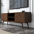 Caroline Mid Century Modern Style Walnut Tv Stand Up To 72