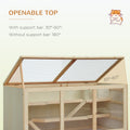 Pawhut Extra Large Wooden Hamster Cage, Gerbil Cage, And Other Small Animal Habitat, Hamster Habitat With Opening Roof, Hut, Ramps, Natural Natural Wood