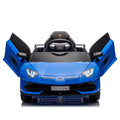 12V Kids Ride On Car W Parents Remote Control,Licensed Lamborghini Aventador Xago,Hydraulic Pressure Door,Slow Start,Early Education,Bluetooth,Adjustable Volume,Mp3,Usb,Led Lights For Kids Aged 2 4. Blue 50 99 Lbs Polypropylene