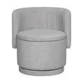 360 Degree Swivel Back Sofa Chair With Storage Space, Suitable For Bedroom And Living Room Gray Gray Boucle