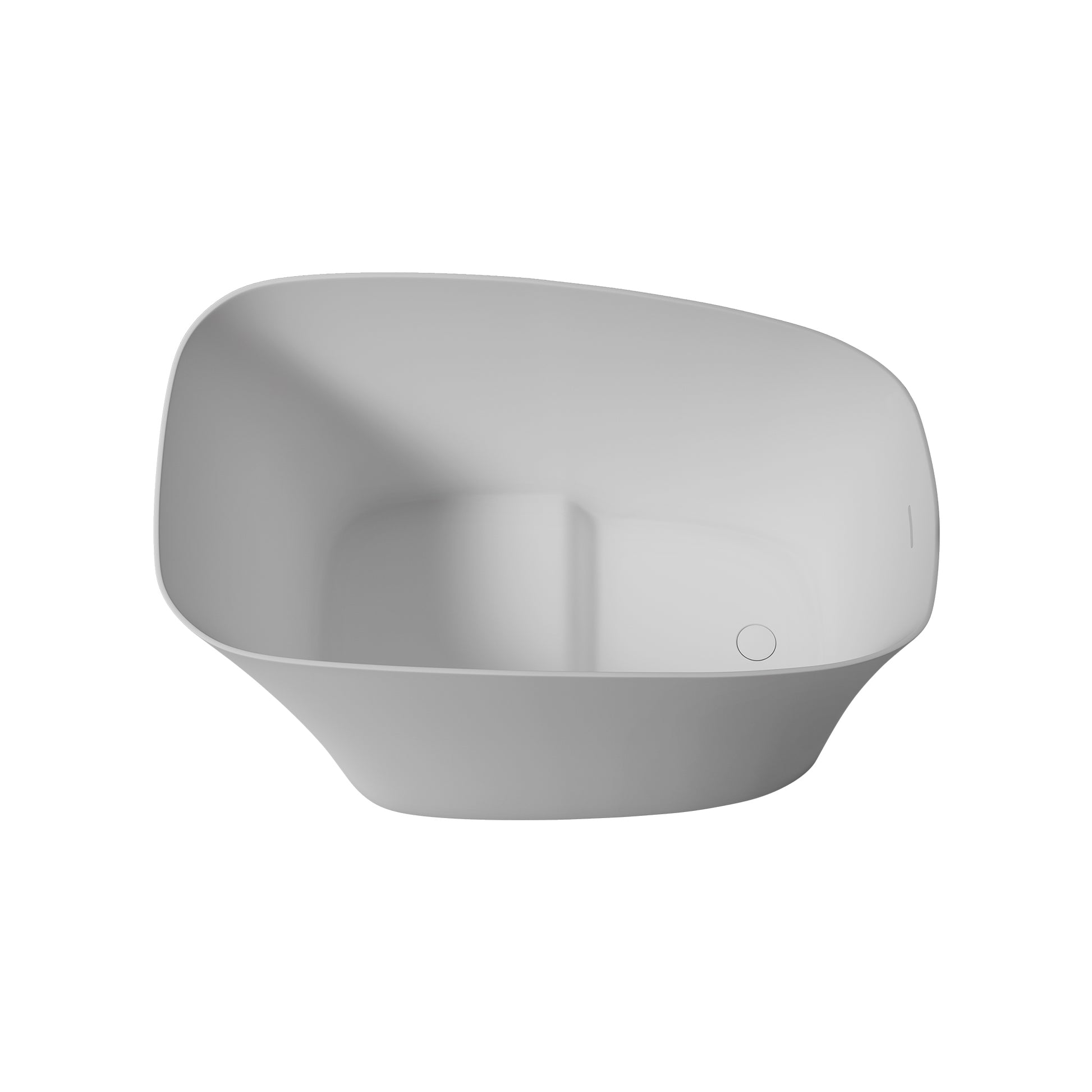 51" Solid Surface Soaking Bathtub Matte White Freestanding Tubs Matte Center Front Solid Surface