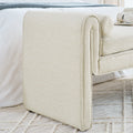 Bedroom Storage Stool, Linen Fabric Storage Stool, Large Storage Space, 50.39 Inches, Can Be Used For Bed End, Living Room, Entrance, Beige Beige Linen