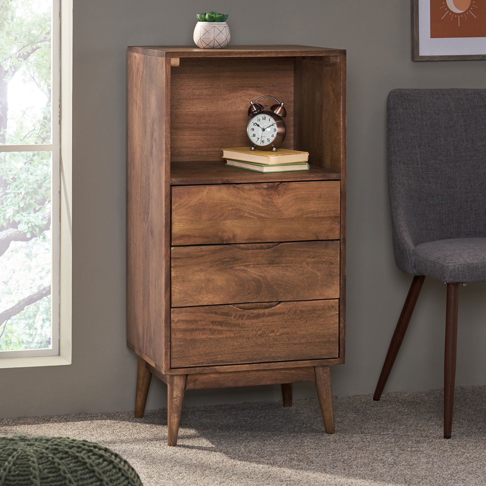 Chest Of 3 Drawer Light Oak Wood