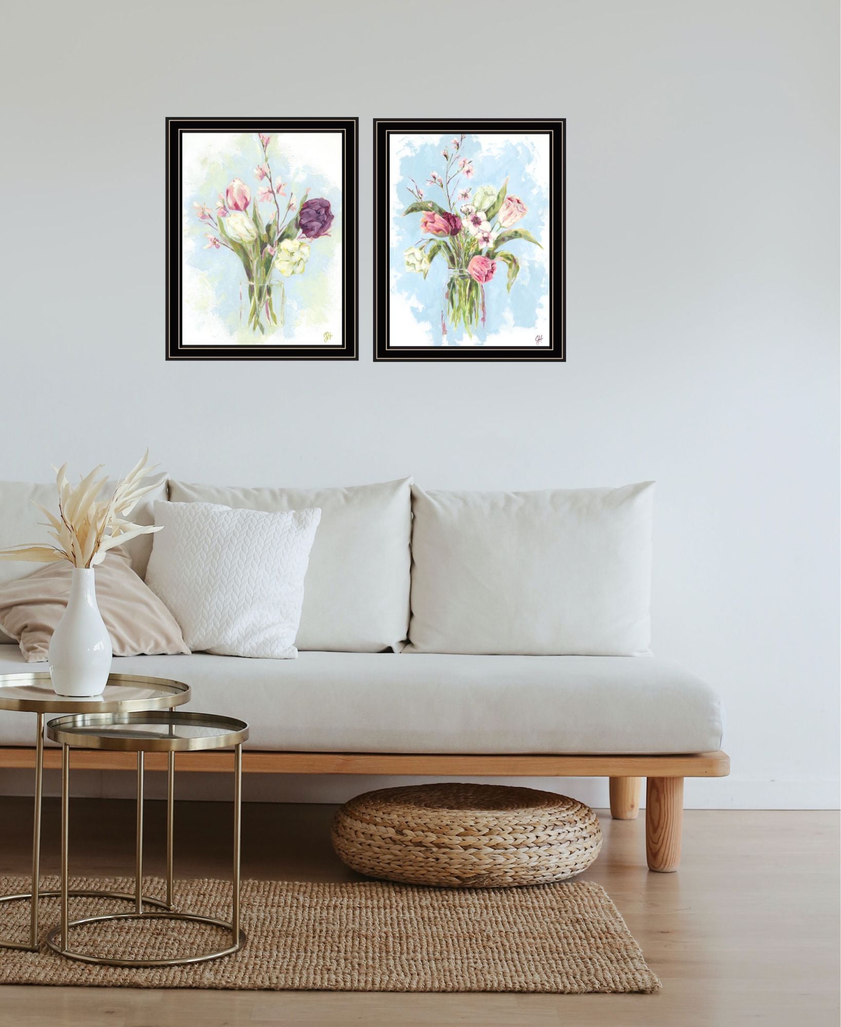 "Flowers From The Farm" Framed Wall Art For Living Room, Wall Art Print For Home Decor, Bedroom Wall Art By Jennifer Holden Multicolor Wood Paper