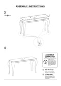 Glam Contemporary 1Pc Sofa Table White Glass Top Silver Color Table Living Room Stainless Steel Cabriole Style Legs Silver,White Primary Living Space Classic,Modern,Transitional Console Tables Rectangular Glass,Stainless Steel