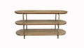 Console Table Latte Light Brown Mdf Metal