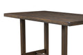Wooden Rectangular Pub Height Dining Table With A Distressed Finish, Brown Brown Solid Wood