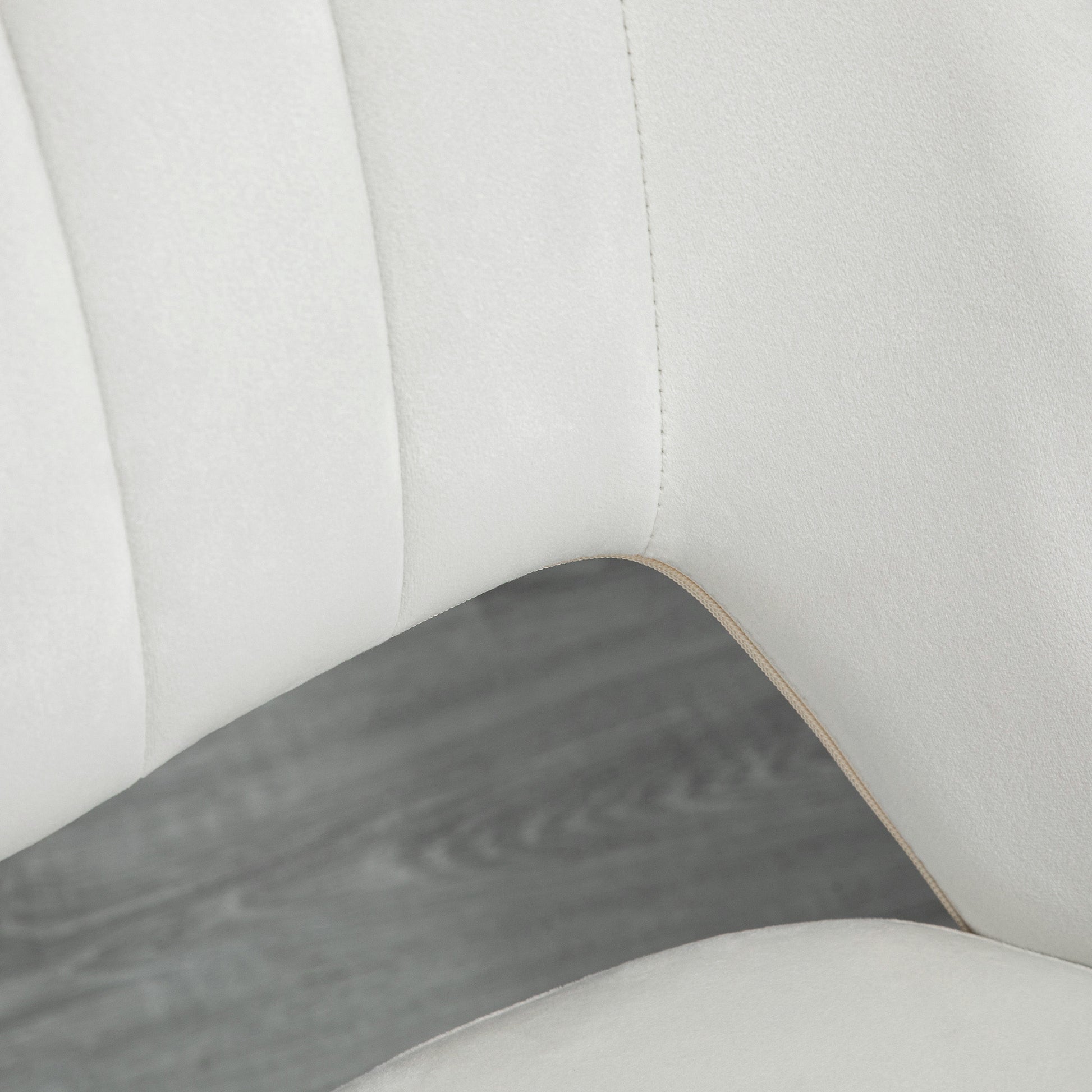 Vinsetto Modern Mid Back Office Chair With Velvet Fabric, Swivel Computer Armless Desk Chair With Hollow Back Design For Home Office, Cream White Cream White Polyester