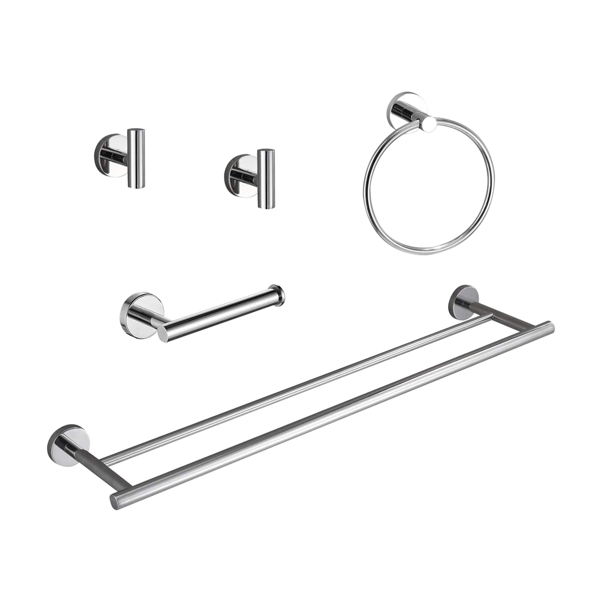 5 Piece Bathroom Towel Rack Set Wall Mount Chrome Aluminium