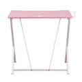 Techni Mobili Kids Gaming Desk, Pink Pink Office Modern Rectangular Rectangular Mdf Steel