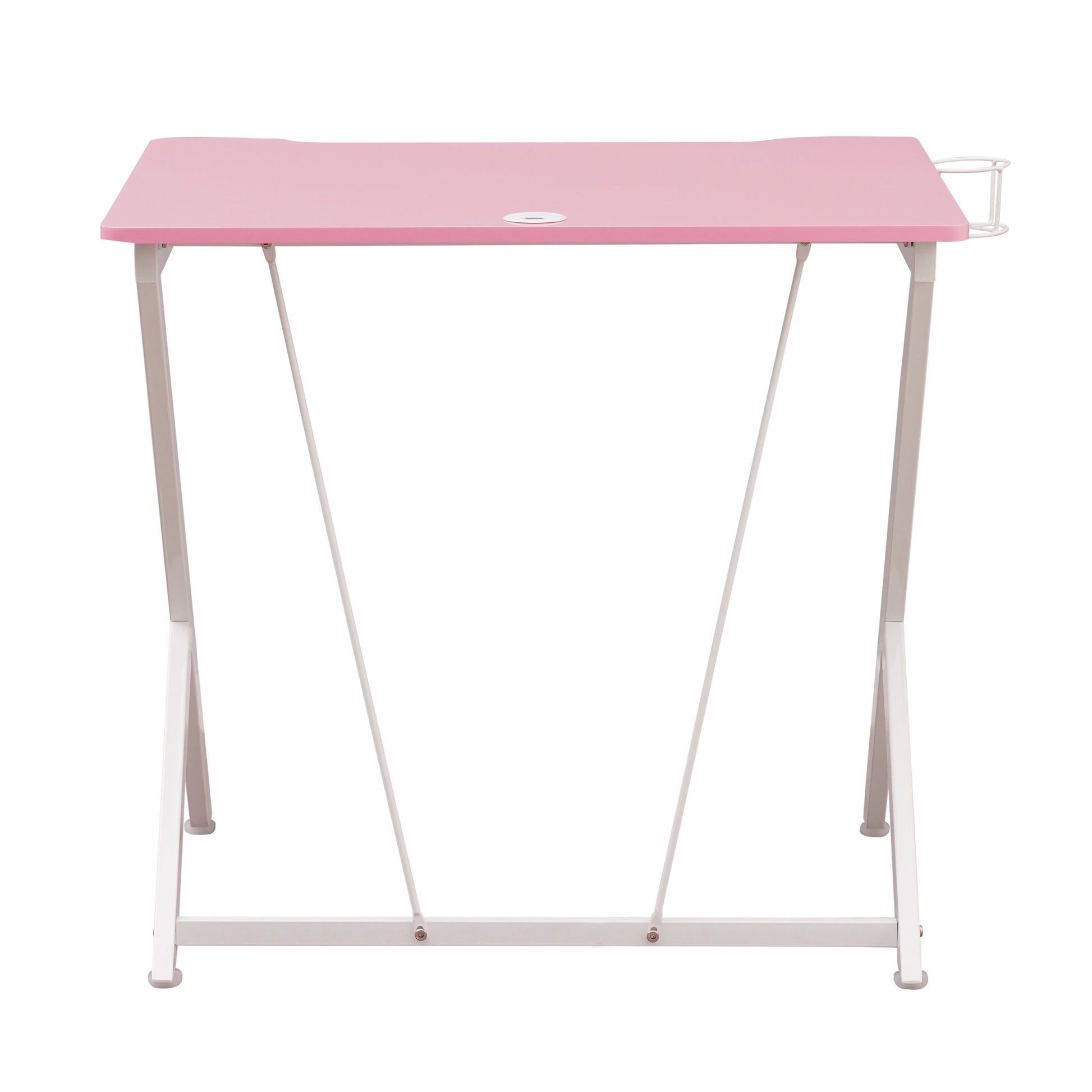 Techni Mobili Kids Gaming Desk, Pink Pink Office Modern Rectangular Rectangular Mdf Steel