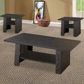 Bewildering Rich Black 3 Piece Occasional Table Set Black Particle Board