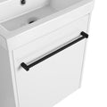 18'' Floating Wall Mounted Bathroom Vanity With Ceramic Sink & Soft Close Cabinet Door, For Small Bathroom Glossy White Bathroom Modern Plywood