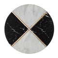 Cortinada Round Faux Marble End Table Black Iron