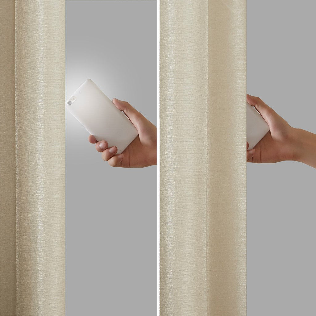 Twist Tab Total Blackout Window Curtain Panel Only 1 Pc Panel Champagne Polyester