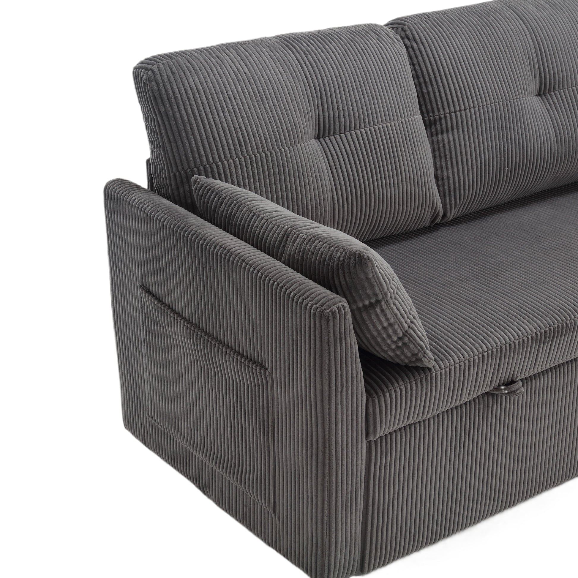United We Win Furniture, Modular L Shaped Sofa, Modular Long Sofa With Reversible Chaise Lounge, Sofa Bed, Sleeper Sofa, Modular Sofa Combination With Storage Seats. Dark Grey Velvet 4 Seat