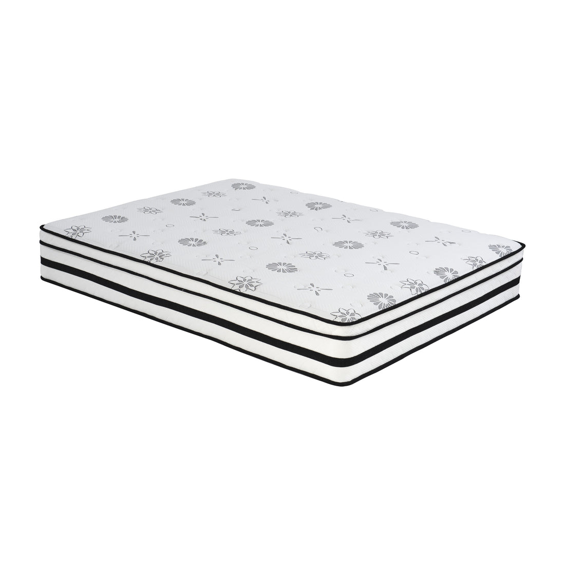 12 Inch Queen Mattress Highlyquilted Cover Hybrid Mattress, White, Plush Foam Mattress In A Box, Luxury Comfort Mattress White Bedroom Foam Spring Queen