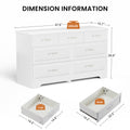 Modern 3 Drawer Bedroom Chest Of Drawers With 7 Drawers Dresser, Clothes Organizer Metal Pulls For Living Room, Bedroom, Hallway, White, 47.6 L X 15.7 W X 26.6 H 5 Or More Drawers White White Drawers Included Particle Board Mdf