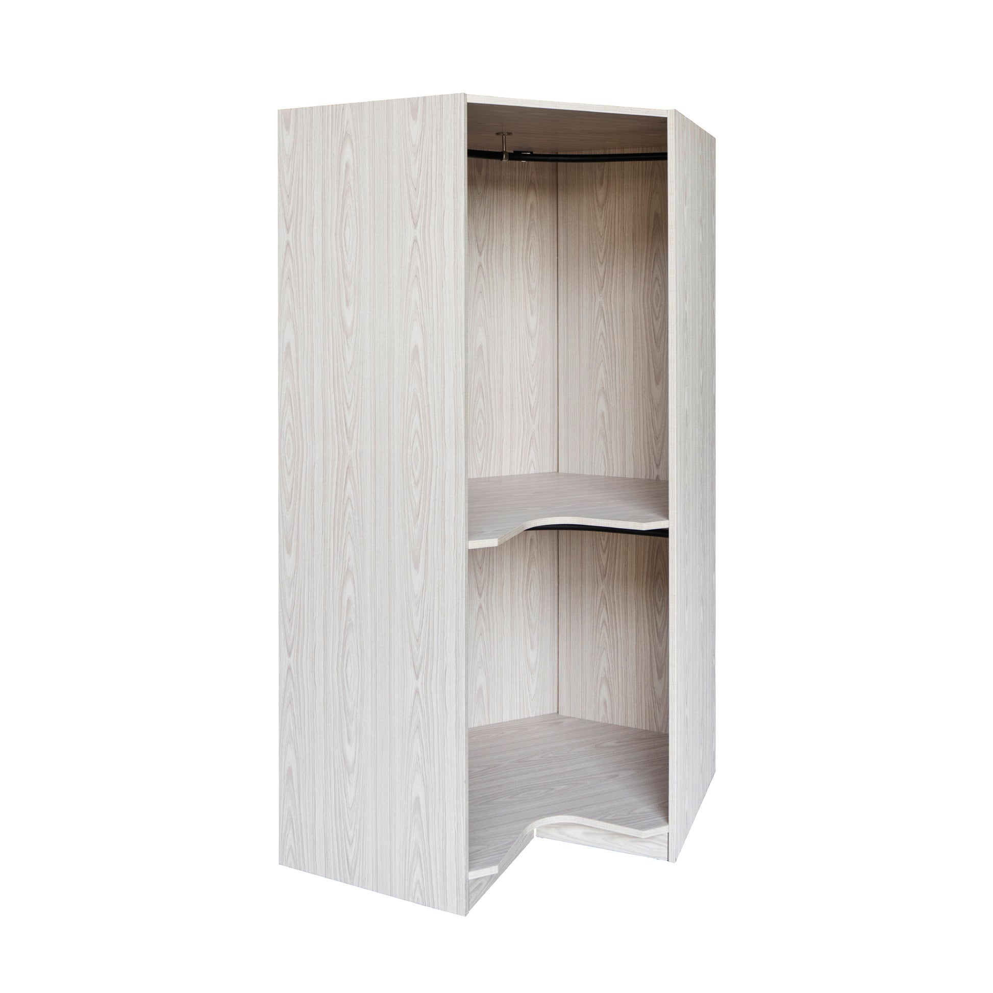 Polygon Corner Wardrobe, Natural Natural Particle Board