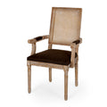 Dining Chair 2Pcs Set Brown Rubber Wood