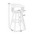Vera 27 Inch Swivel Counter Stool Chair, Brown Open Back Black Faux Leather Black Brown Leather