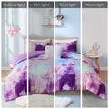 Watercolor Tie Dye Printed Comforter Set With Throw Pillow King Multicolor Polyester