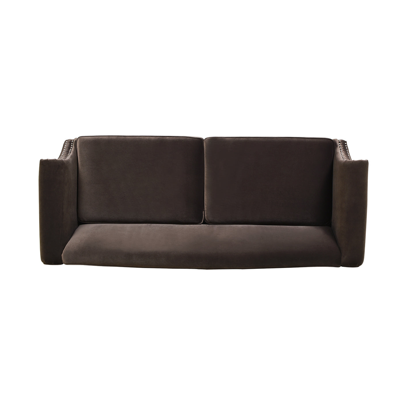 Elaine Camel Back Sofa Accents, Deep Brown Performance Velvet Brown Foam Velvet 3 Seat