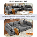 163''Modular Sectional Sofa,With Ottoman L Shaped Corner Sectional For Living Room,Office, Apartment 6 Seater Grey Polyester 6 Seat