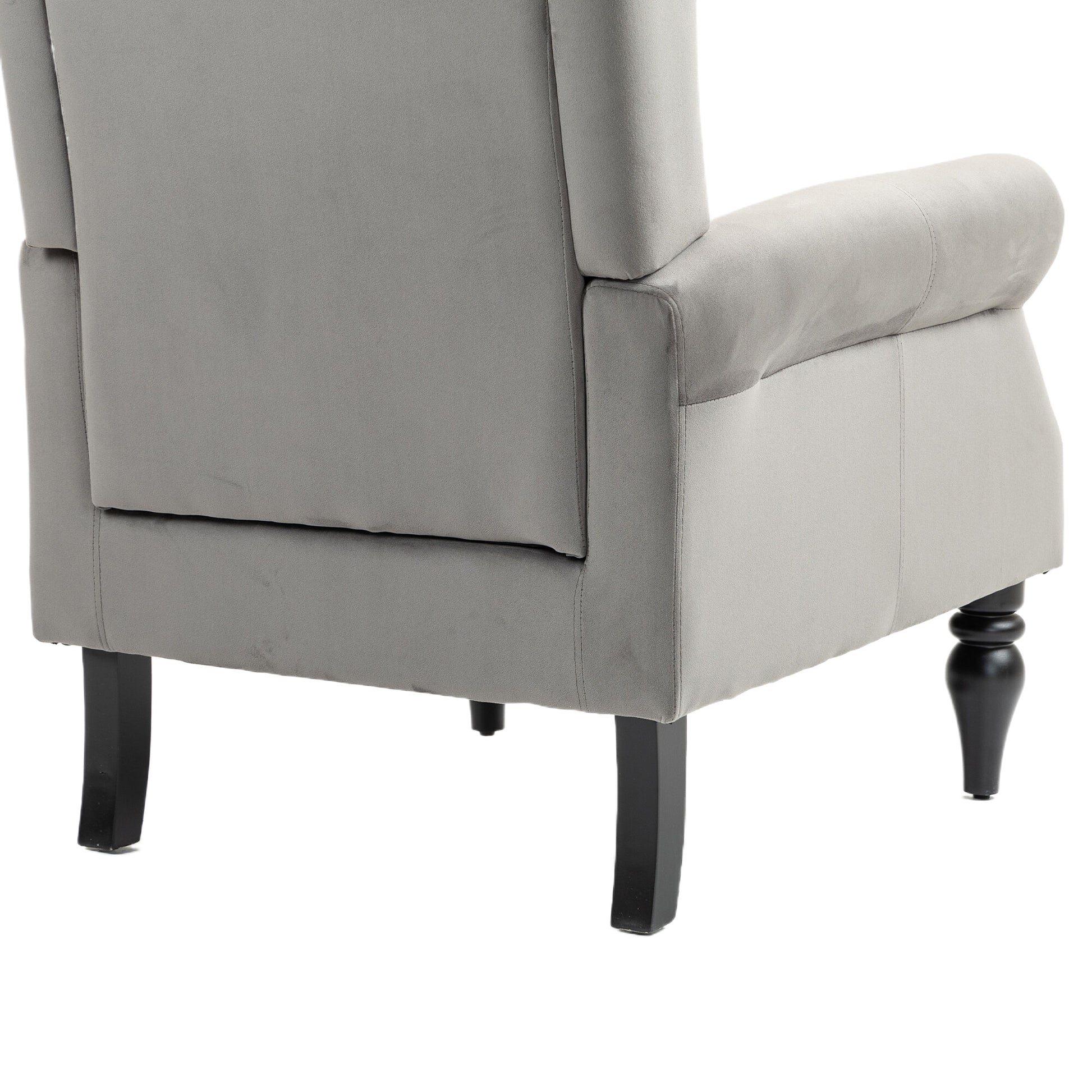 Coolmore Wood Frame Armchair, Modern Accent Chair Lounge Chair With Sturdy Wood Legs For Living Room Bedroom Dark Gray Dark Gray Foam Velvet