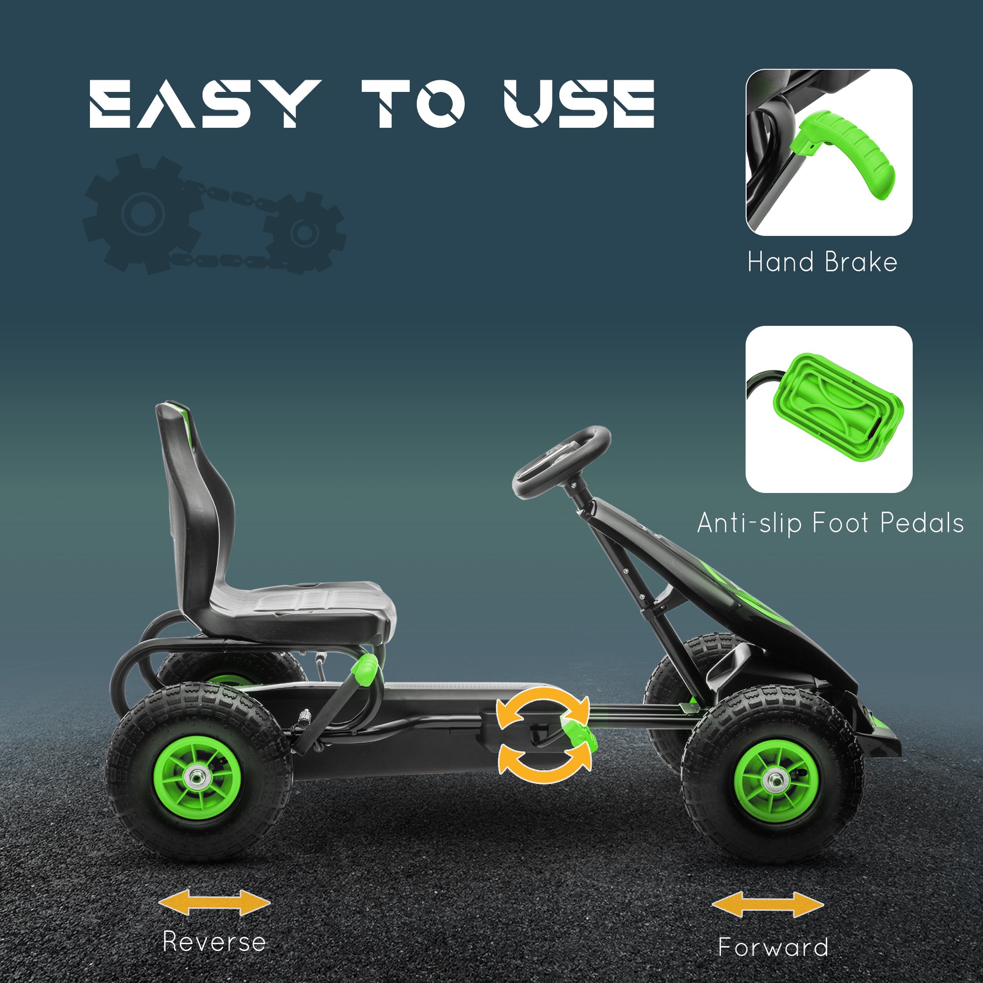 pedals go kart Aosom Kids Pedal Go Kart Ride On Toy With Ergonomic Comfort, Pedal Car