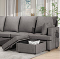 Modern L Shape Modular Sofa, 5 Seat Chenile Sectional Couch Set With 2 Pilows Lncluded, Freely Combinableindoor Funiture For Living Room,Apartment, Office, 3 Colors Dark Grey Chenille Metal Primary Living Space Medium Soft Loose Back Modern Poplar Foam