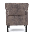 Harrison Tufted Club Chair Grey Brown Microfiber 1 Seat