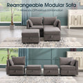 Modular Couches And Sofas Sectional With Storage Sectional Sofa U Shaped Sectional Couch With Reversible Chaises, Grey Gray Wood Soft Heavy Duty Linen 4 Seat