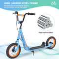 Youth Scooter Kick Scooter For Kids 6 With Adjustable Handlebar, 12 Inch Inflatable Wheels ,Widened Non Slip Footboard Cycling Blue Garden & Outdoor Steel