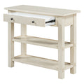 Retro Console Table With Drawer And Two Sturdy Shelves For Entryway, Living Room Gray Wash Gray Wash Mdf,Rubber Wood