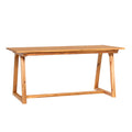 Contemporary Solid Wood Slat Top Patio Dining Table Natural Natural Wood Acacia Wood