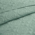 3 Piece Reversible Bedspread Set Seafoam Full Queen Queen Green Microfiber