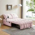 Modern Sofa Velvet Pull Out Bed,Independently Removable Backrest, Have Usb Port And Swivel Phone Stand ,Pink Pink Wood Velvet 2 Seat