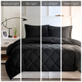 3M Scotchgard Diamond Quilting Reversible Down Alternative Comforter Set Twin Black Polyester