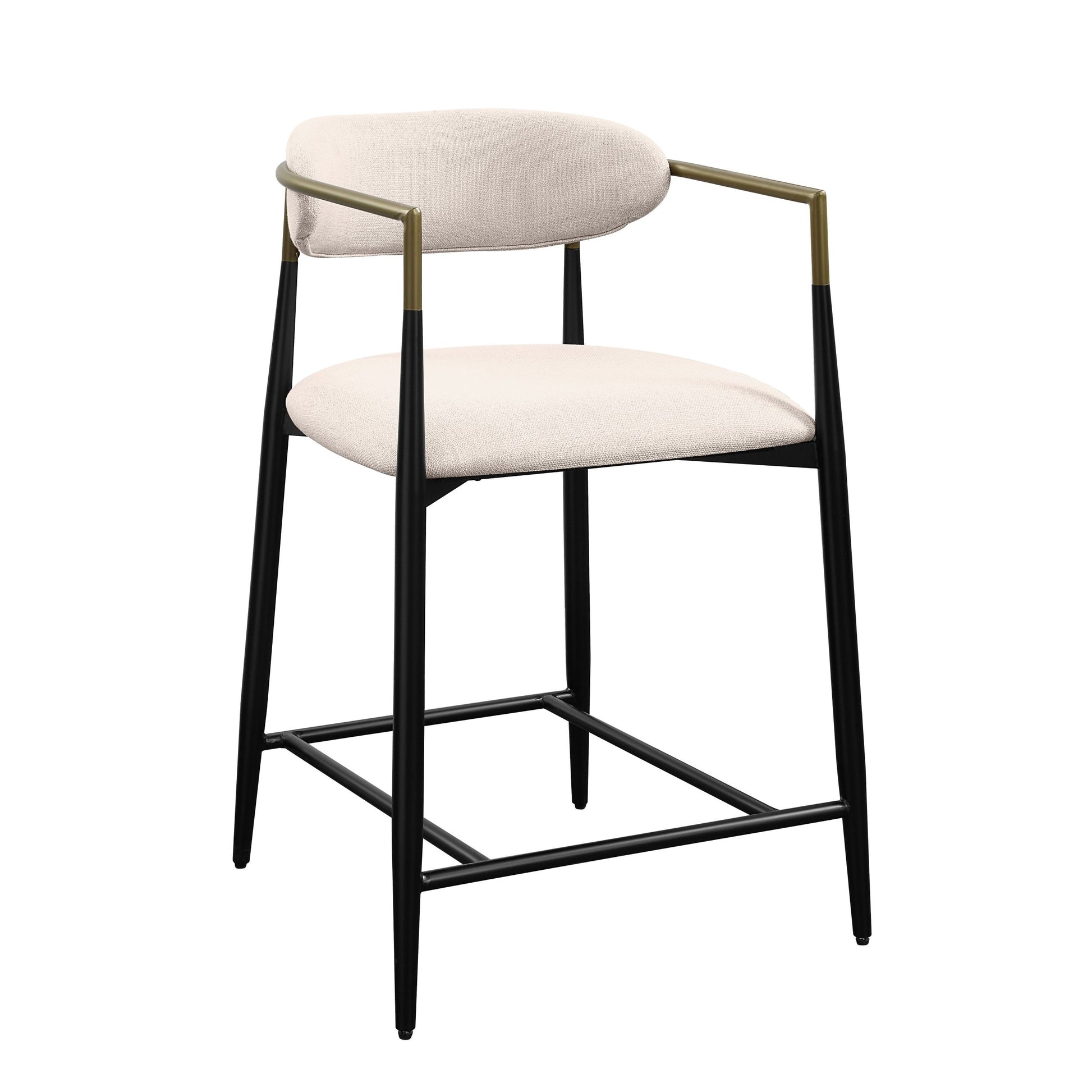 Jaramillo Counter Height Chair Assembled , Beige Fabric & Black Finish Dn02717A Beige Wood Metal